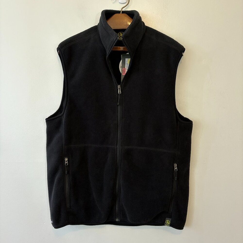 Aigle Black Fleece Zip Vest Mens XL Polartec